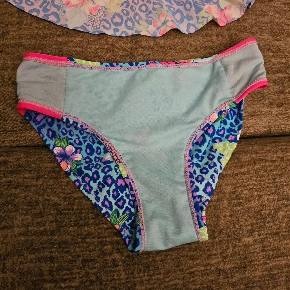 SO Blue and Multicolor Bikini Set